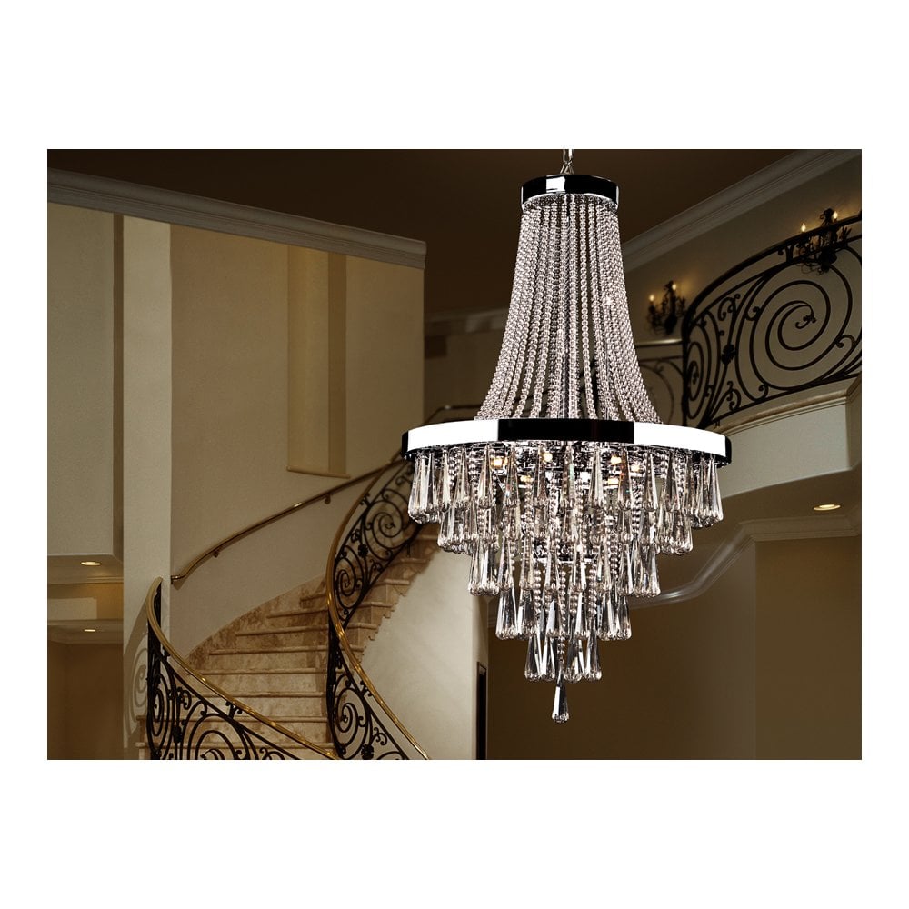 810637 Palace 22 Light Pendant Crystal Chrome Clear