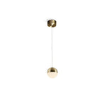 793429 Sphere 1 Light LED Pendant Brass Clear