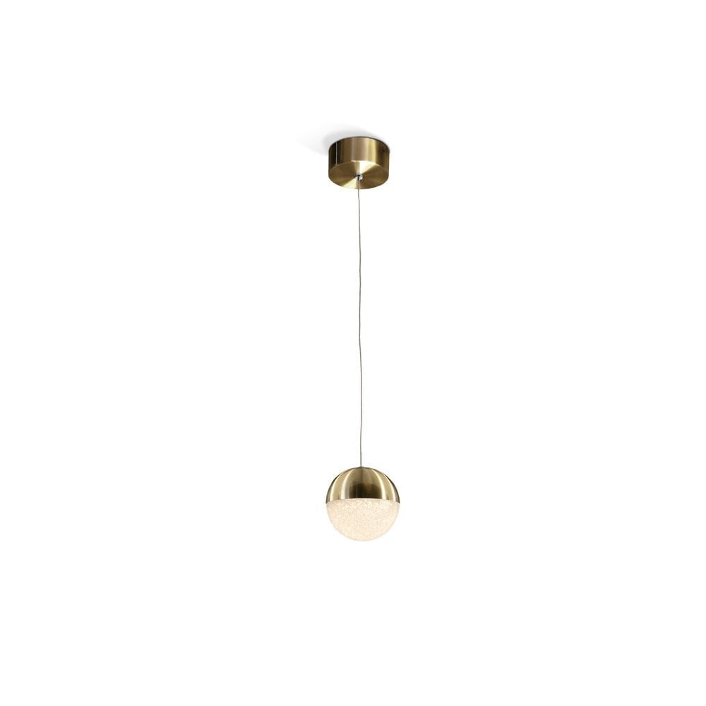 793429 Sphere 1 Light LED Pendant Brass Clear