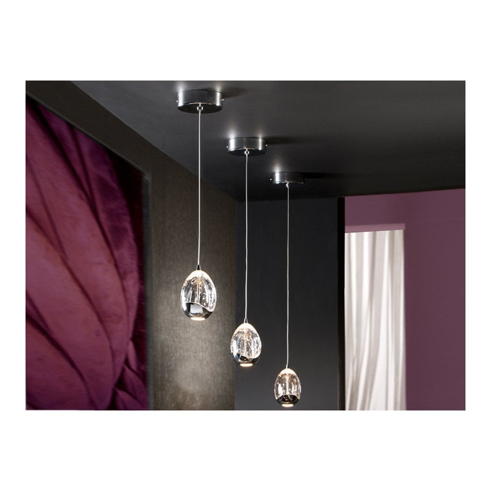 784326 Rocio 1 Light LED Pendant Chrome Clear