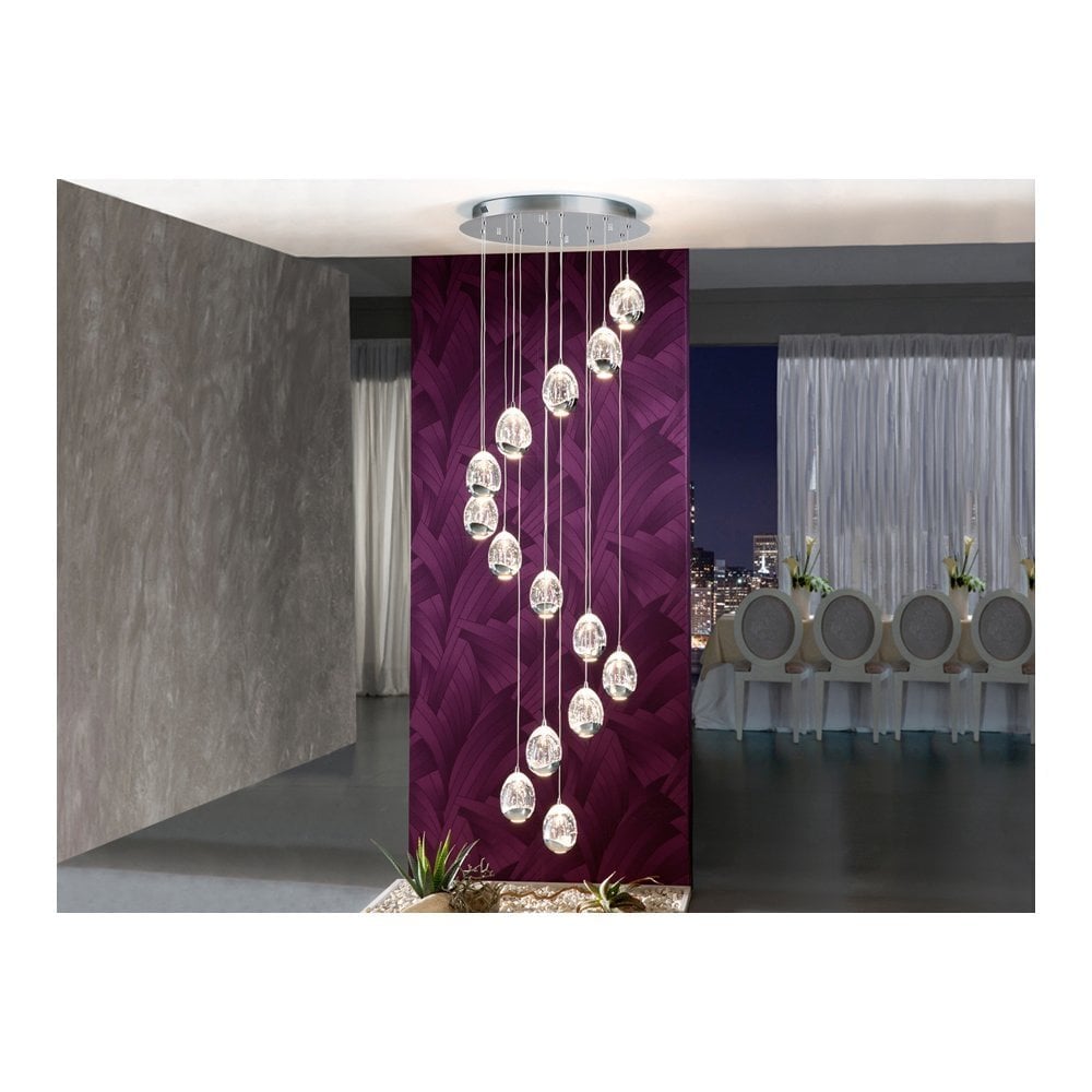 785635 Rocio 14 Light LED Pendant Chrome Clear