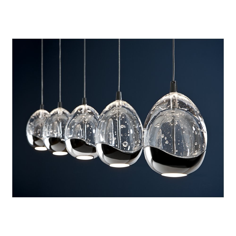 783618 Rocio 5 Light LED Bar Pendant Chrome Clear