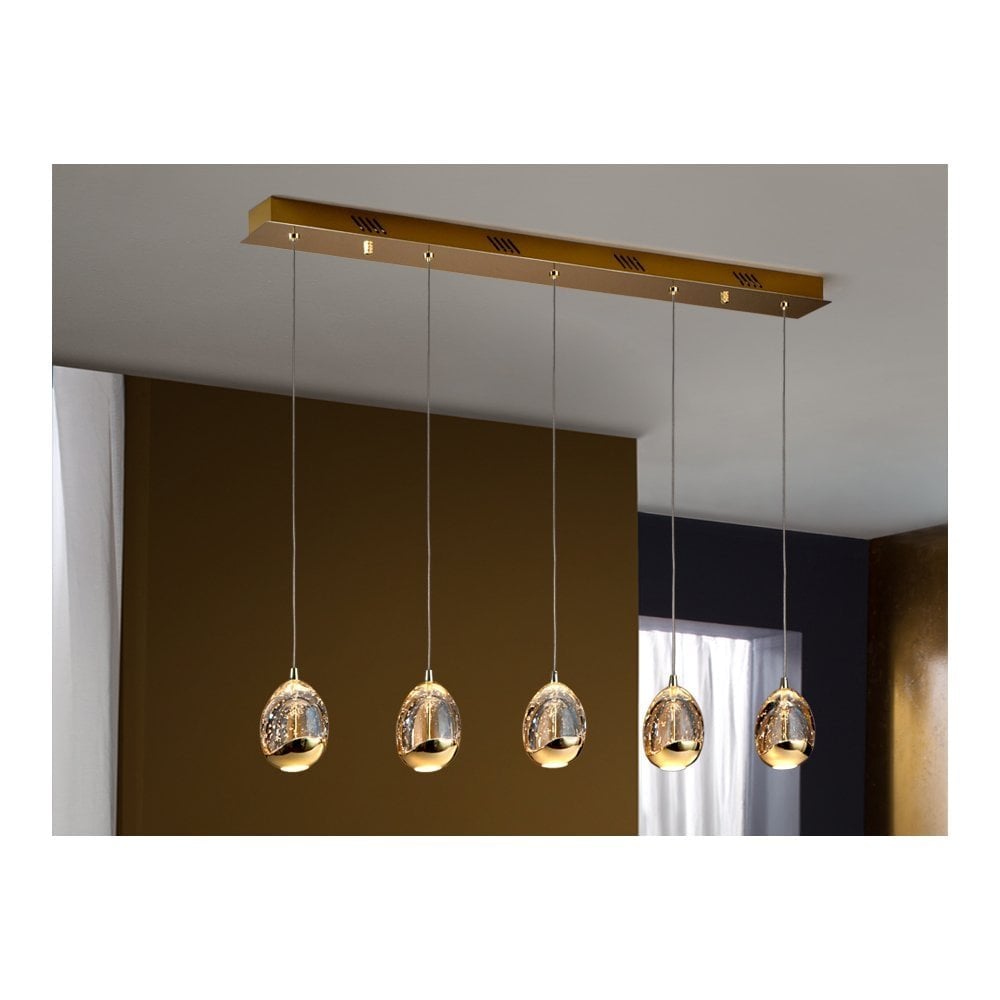 783627 Rocio 5 Light LED Bar Pendant Golden Champagne