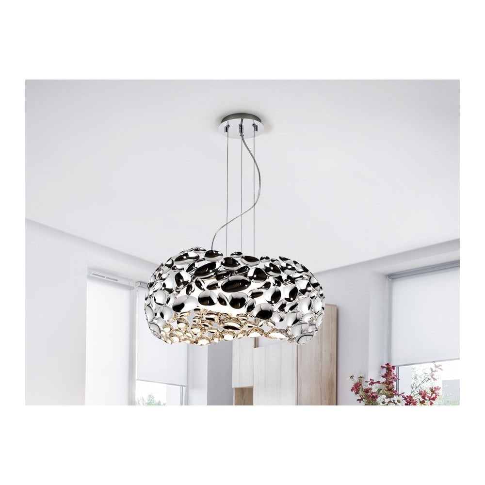 266284 Narisa 5 Light Pendant Chrome Opal