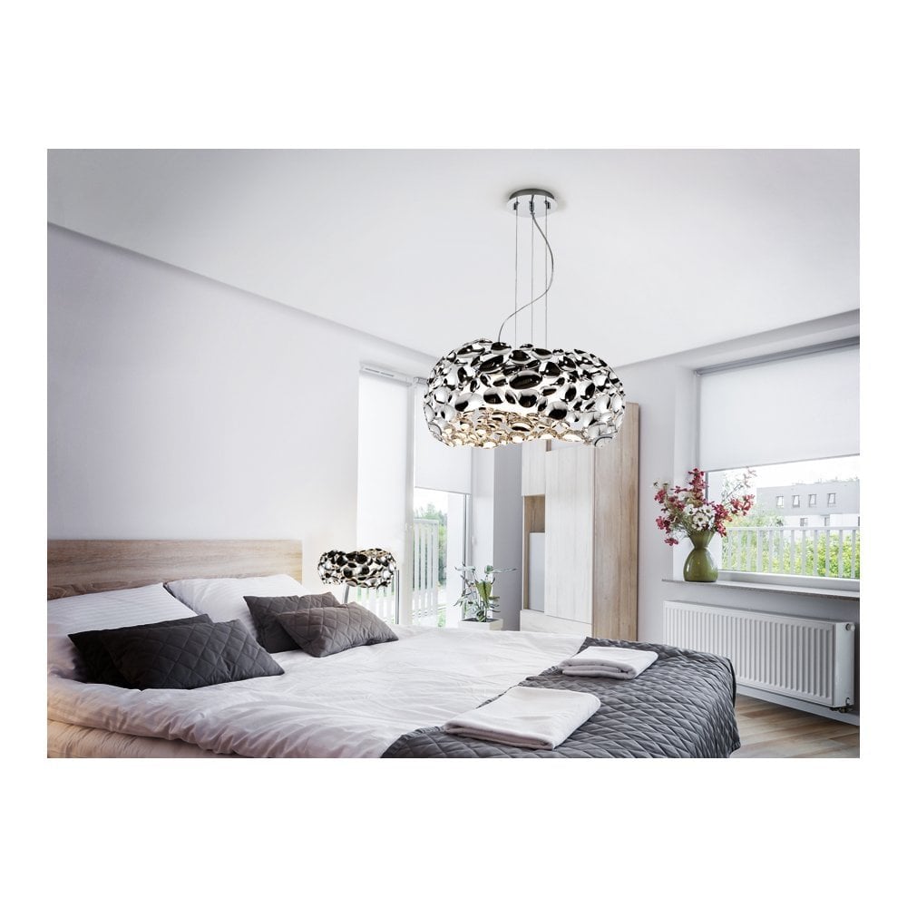 266284 Narisa 5 Light Pendant Chrome Opal