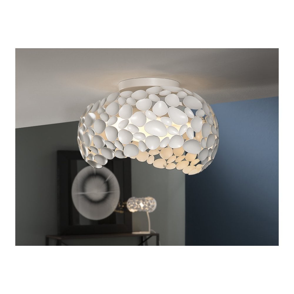 266847 Narisa 5 Light Ceiling Light Matt White Opal (S)