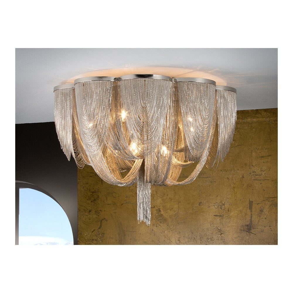 872469 Minerva 10 Light Ceiling Light Nickel