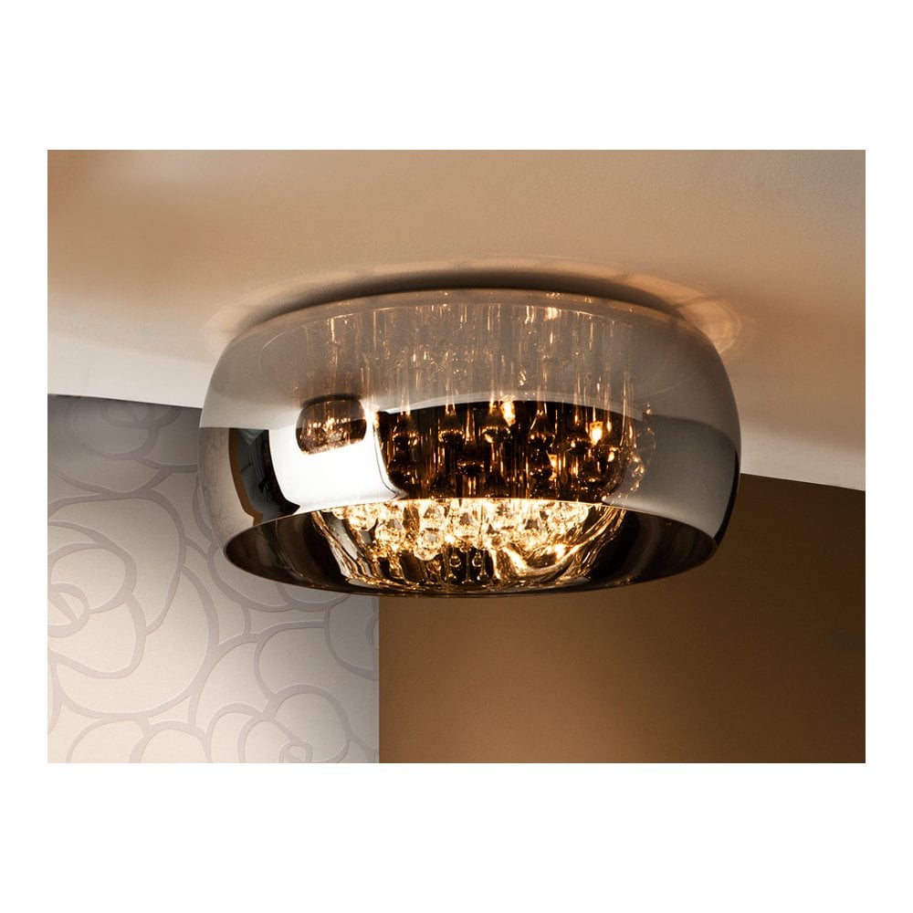 508030 Argos 6 Light Crystal Ceiling Light Chrome Clear
