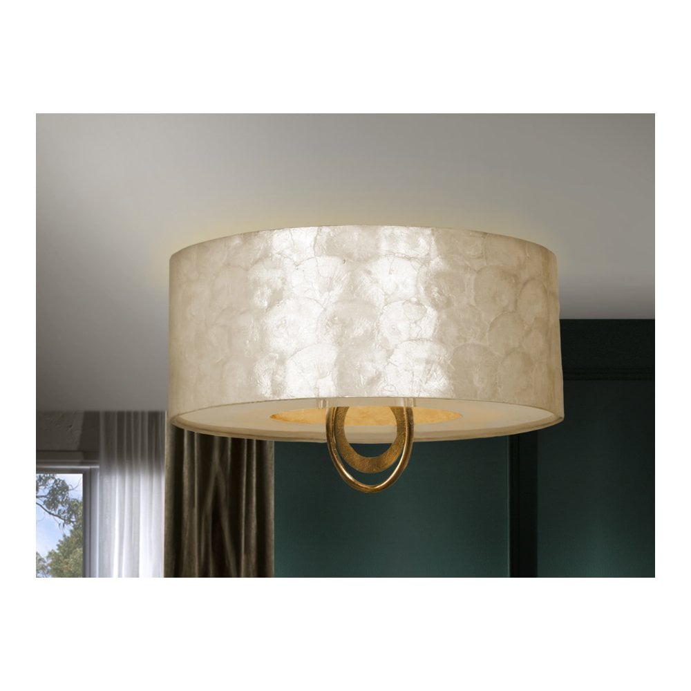 716478 Eden 4 Light Ceiling Light Gold Black Mother of Pearl