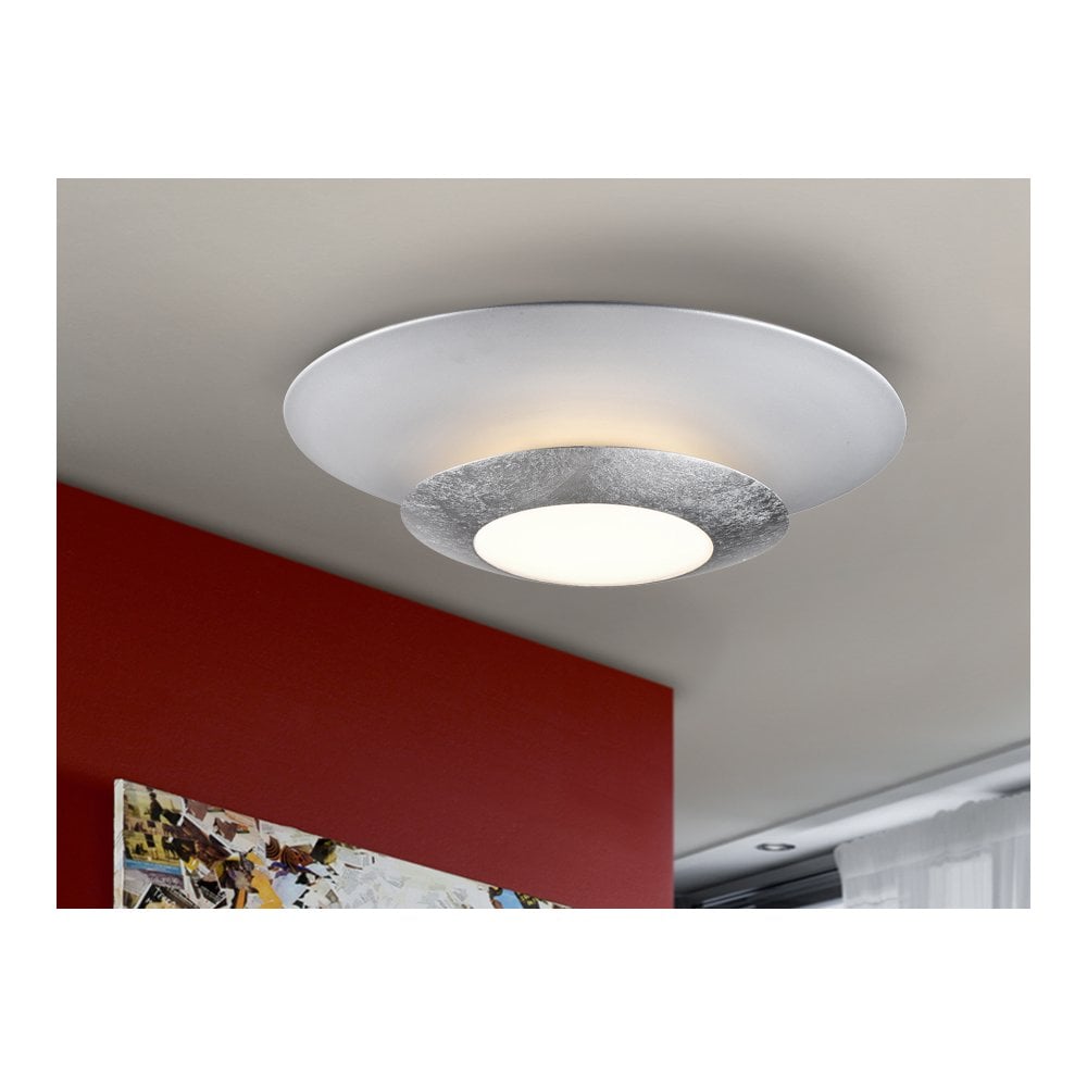 148193 Hole LED Light Ceiling Light White Silver Opal
