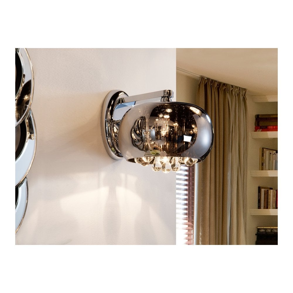 509327 Argos 1 Light Crystal Wall Light Chrome Clear