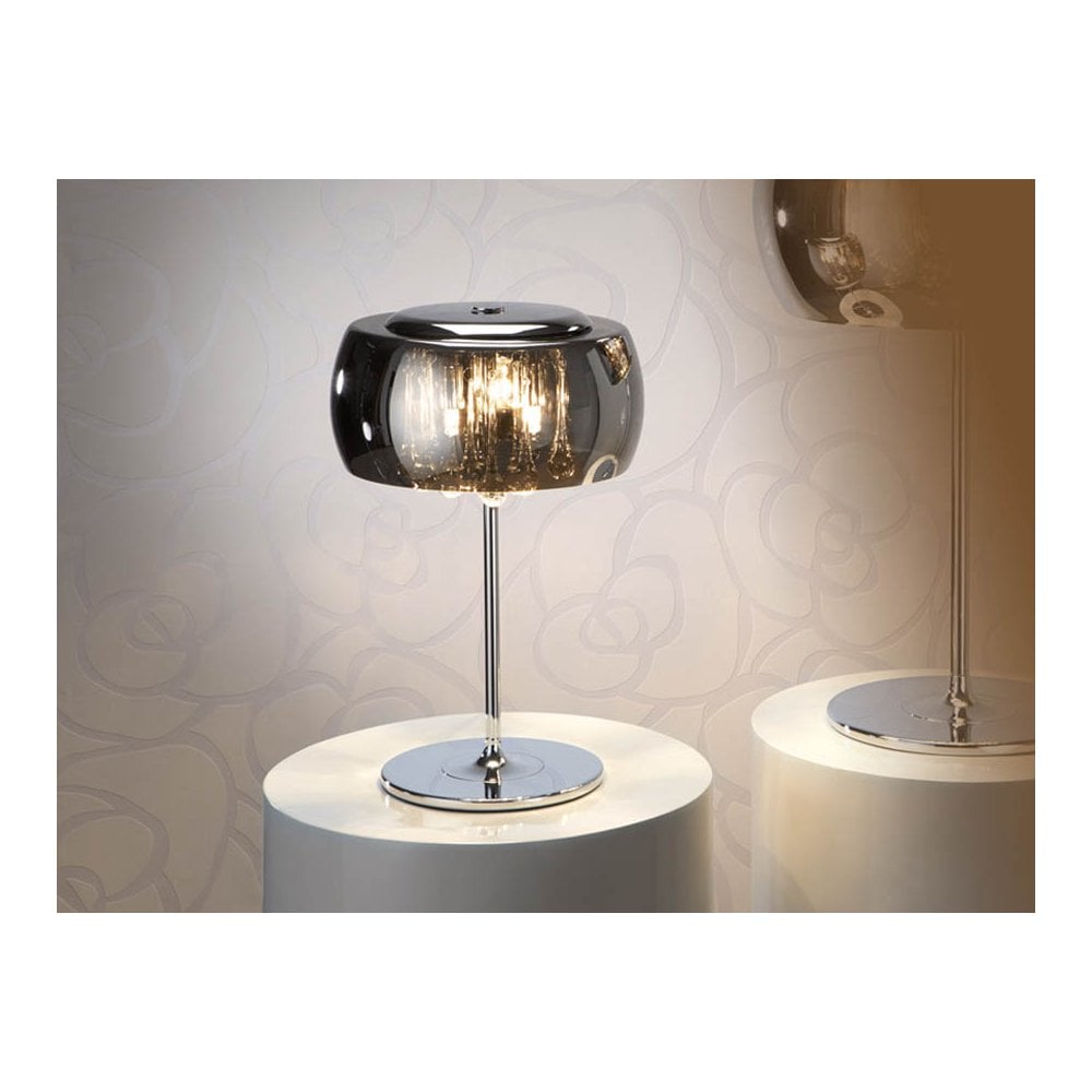508516 Argos 3 Light Crystal Table Lamp Chrome Clear