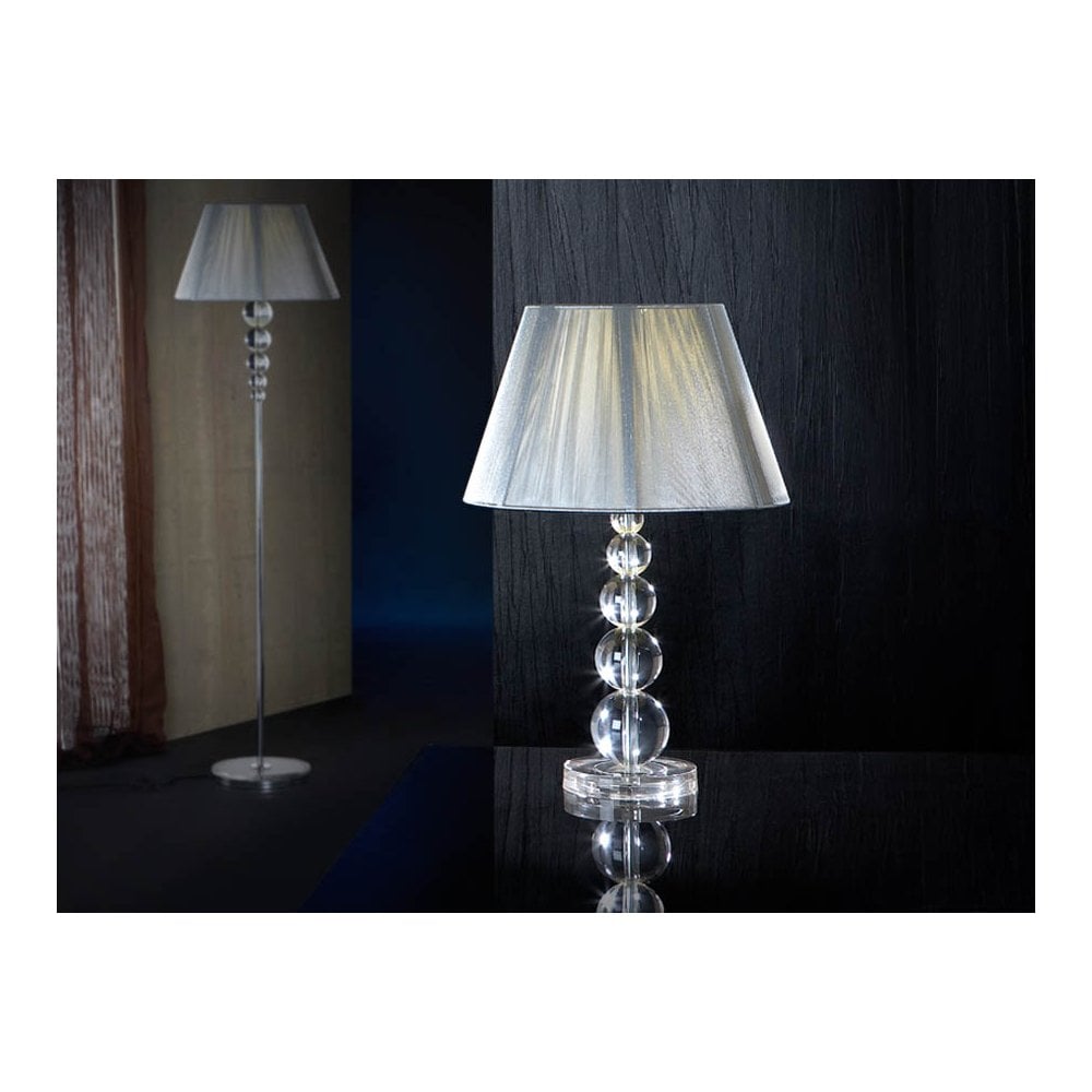 661418UK Mercury 1 Light Table Lamp Chrome Silver