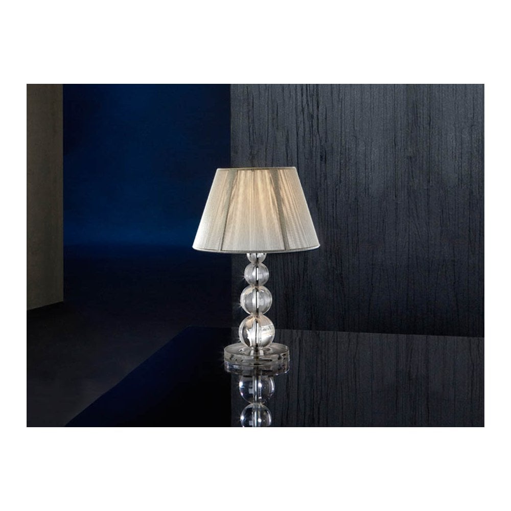 662110UK Mercury 1 Light Table Lamp Chrome Clear Silver