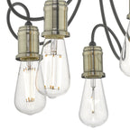 Dar ALZ5475 Alzbet 5 Light Semi Flush Antique Brass Black