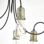 Dar ALZ5475 Alzbet 5 Light Semi Flush Antique Brass Black