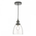 Dar ARV0161 Arvin Pendant Antique Chrome Glass