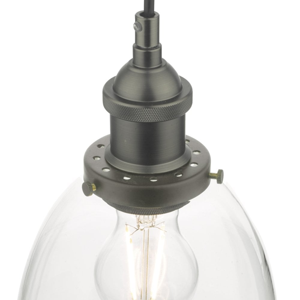 Arvin Pendant Antique Chrome Glass