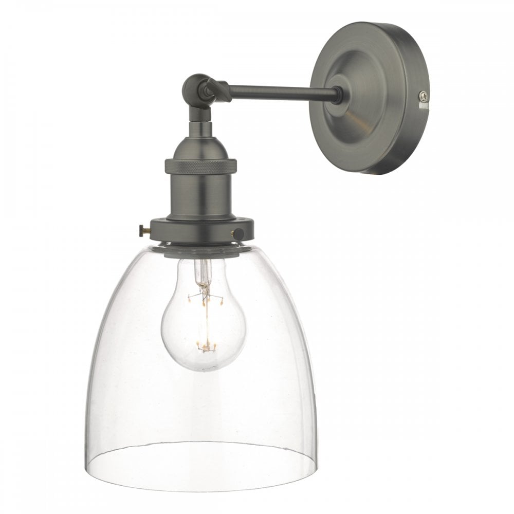 Dar ARV0761 Arvin Wall Light Antique Chrome Glass