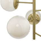 Dar BOM0535 Bombazine 5 Light Pendant Natural Brass Opal Glass