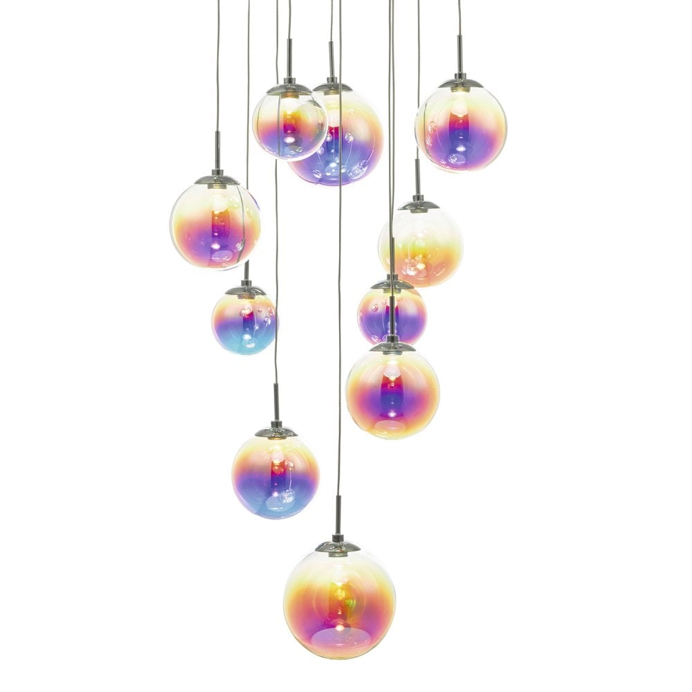 Dar CES1250 Cesario 12 Light Cluster Pendant Polished Chrome Mu Lighti Colour LED