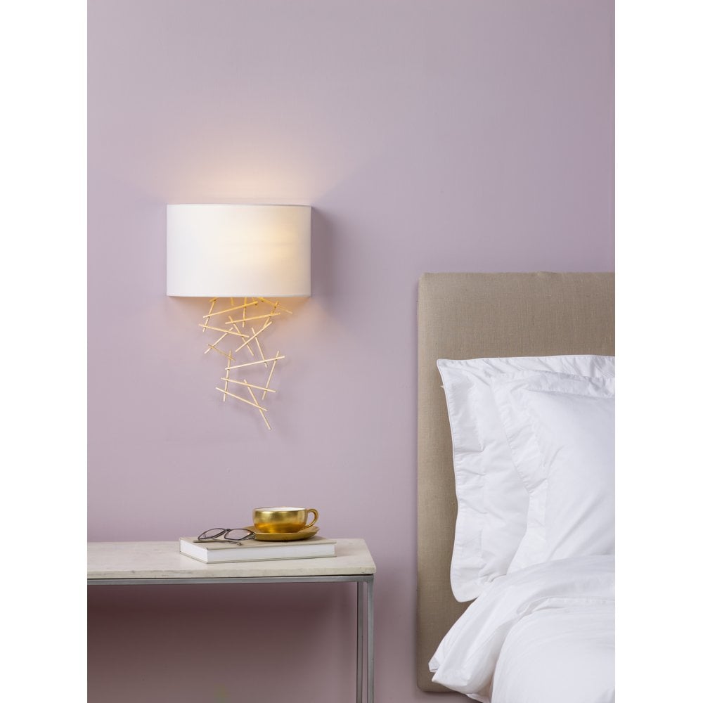 Dar CEV0735 Cevero Wall Light Gold C/W Shade (SD)