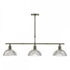 Dar DAR0375 Dara 3 Light Bar Pendant Antique Brass Glass