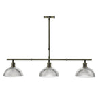 Dar DAR0375 Dara 3 Light Bar Pendant Antique Brass Glass