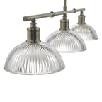 Dar DAR0375 Dara 3 Light Bar Pendant Antique Brass Glass