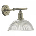 Dar DAR0775 Dara Wall Light Antique Brass Glass