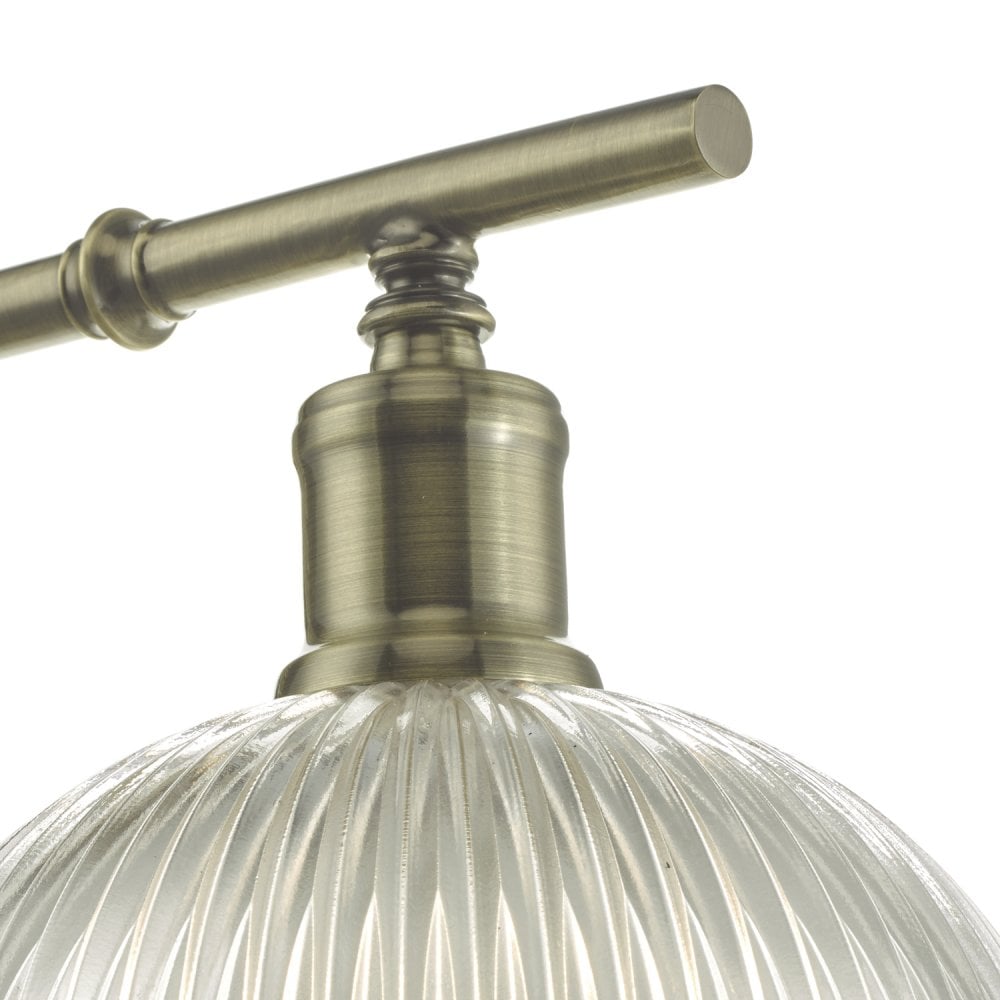 Dar DAR0775 Dara Wall Light Antique Brass Glass