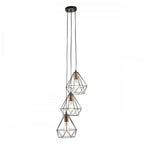 Dar DEY0322 Deyon 3 Light Cluster Pendant Black Copper