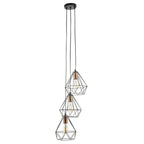 Dar DEY0322 Deyon 3 Light Cluster Pendant Black Copper