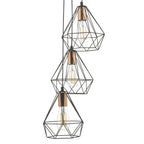 Dar DEY0322 Deyon 3 Light Cluster Pendant Black Copper