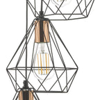 Dar DEY0322 Deyon 3 Light Cluster Pendant Black Copper