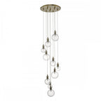 Dar DIT2342 Dita 10 Light Cluster Pendant Brass Glass