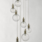 Dar DIT2342 Dita 10 Light Cluster Pendant Brass Glass