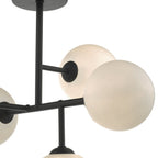 Dar EUA5422 Euan 5 Light Semi Flush Black Opal Glass