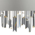 Dar HAL0939 Halle Wall Light Grey Crystal Cw Shade