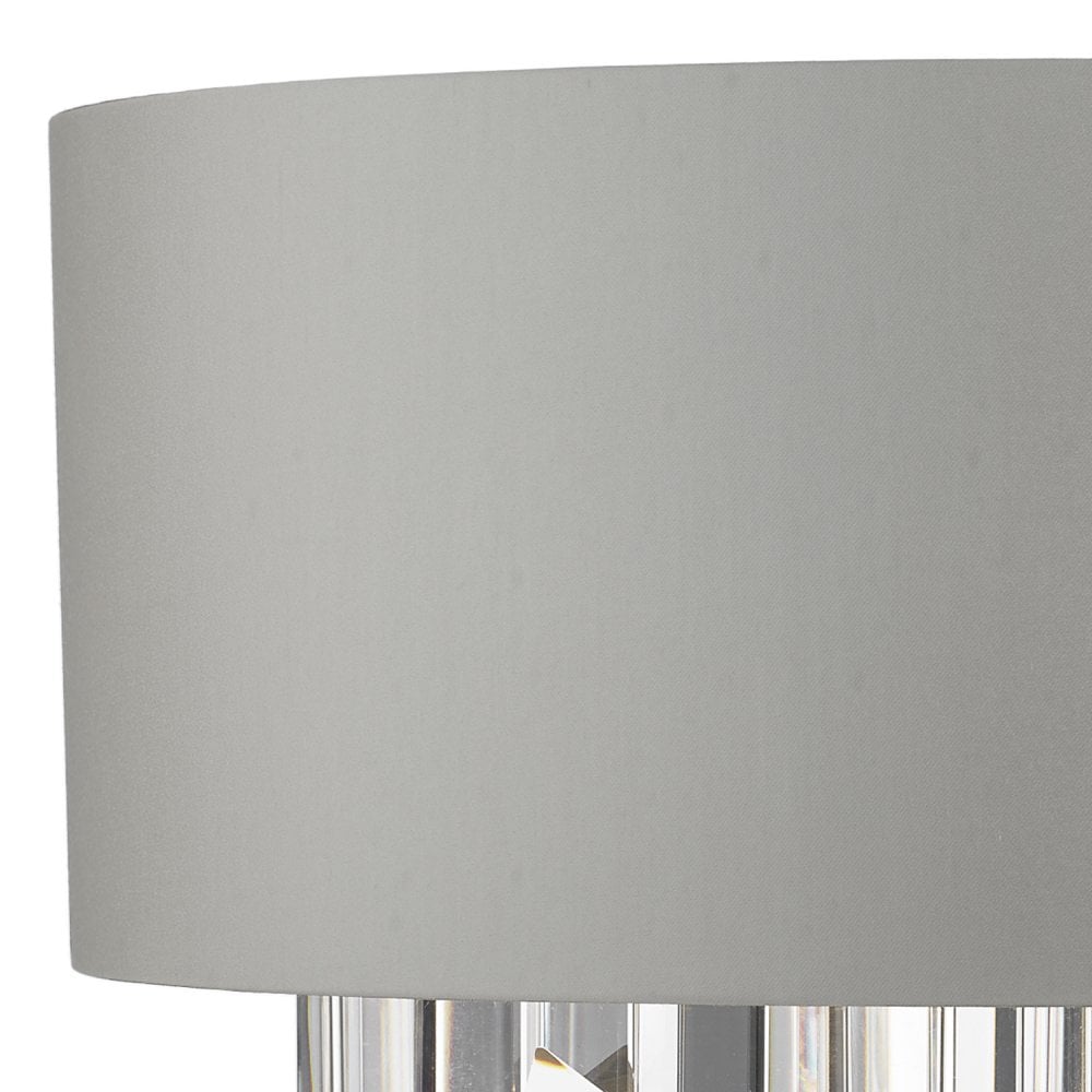 Dar HAL0939 Halle Wall Light Grey Crystal Cw Shade