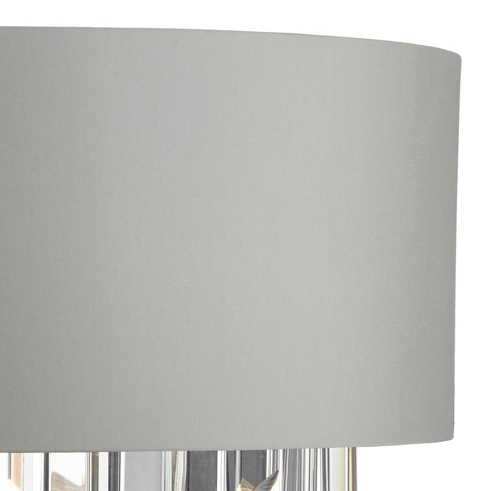 Dar HAL0939 Halle Wall Light Grey Crystal Cw Shade