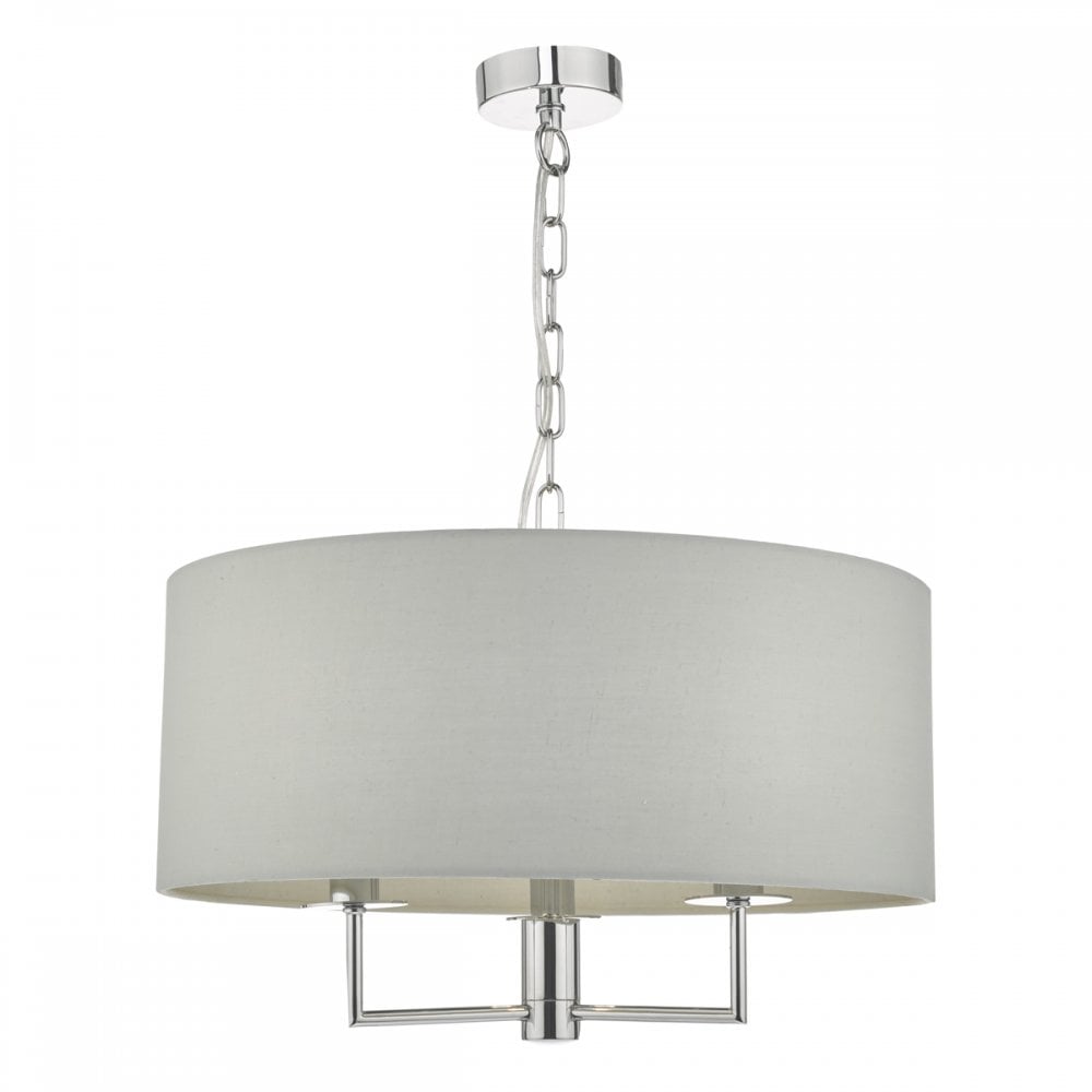 Dar JAM0339 Jamelia 3 Light Pendant Polished Chrome Grey