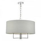 Dar JAM0339 Jamelia 3 Light Pendant Polished Chrome Grey