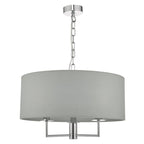 Dar JAM0339 Jamelia 3 Light Pendant Polished Chrome Grey