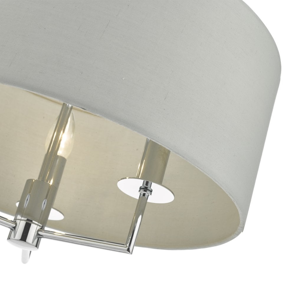 Dar JAM0339 Jamelia 3 Light Pendant Polished Chrome Grey