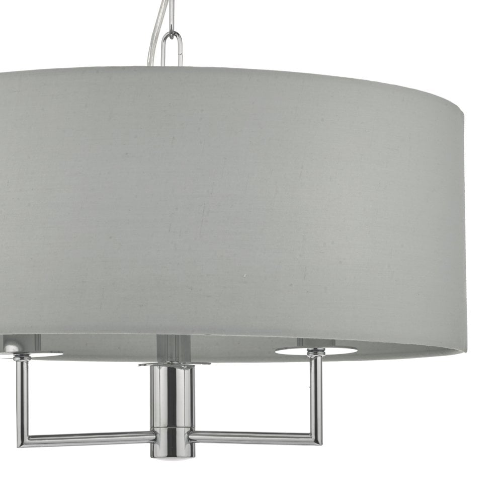 Dar JAM0339 Jamelia 3 Light Pendant Polished Chrome Grey