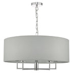 Dar JAM0539 Jamelia 5 Light Pendant Polished Chrome Grey