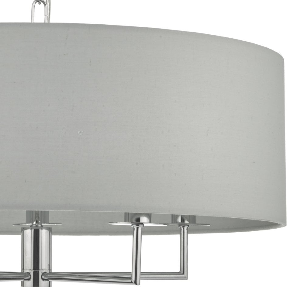 Dar JAM0539 Jamelia 5 Light Pendant Polished Chrome Grey