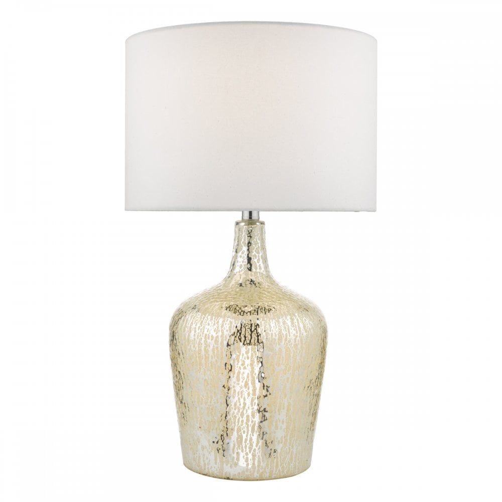 Dar LOL4232 Lolek Table Lamp Silver Glass With Shade