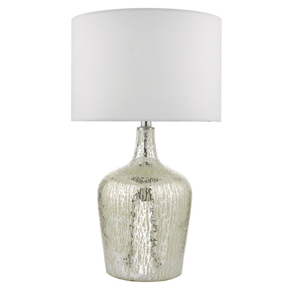 Dar LOL4232 Lolek Table Lamp Silver Glass With Shade